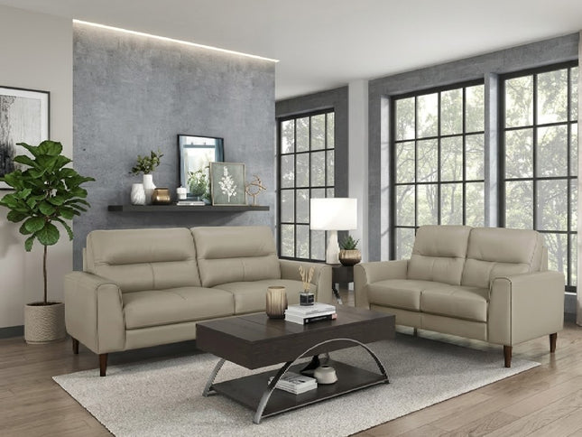 Burke 3+2 Seater - Taupe (Leather)