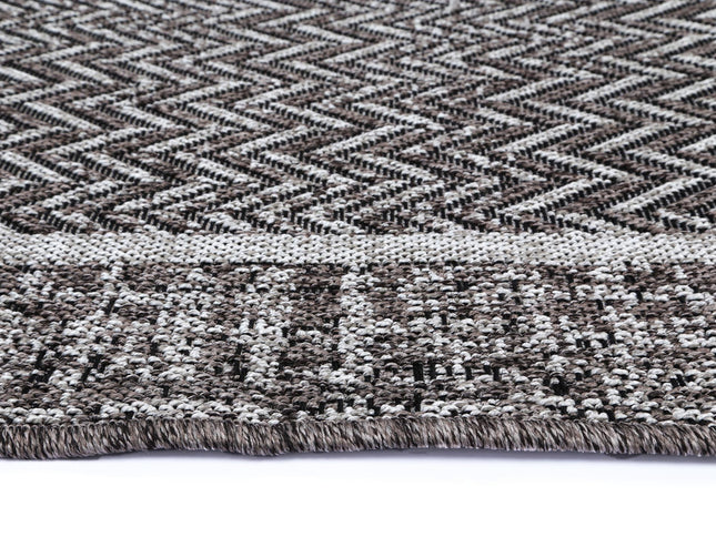 Capri Black Natural Boarder Rug