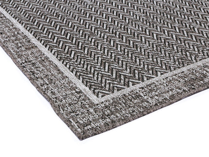 Capri Black Natural Boarder Rug
