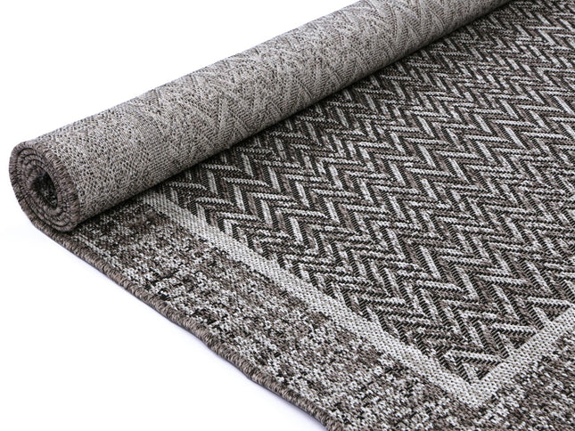 Capri Black Natural Boarder Rug