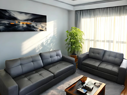 Carly 3+2 Seater - Charcoal (Leather)