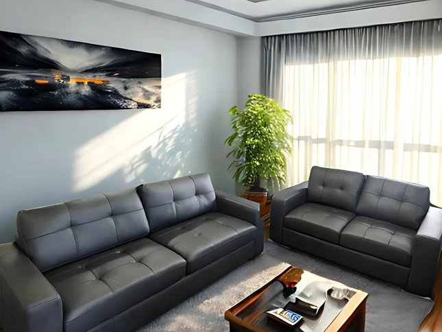 Carly 3+2 Seater - Charcoal (Leather)