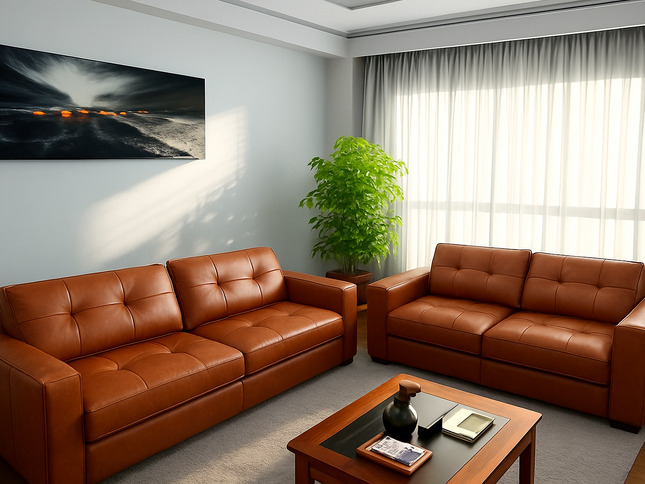 Carly 3+2 Seater - Chestnut (Leather)