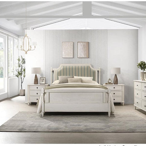 Cassis Queen Bed with Fabric Bedhead