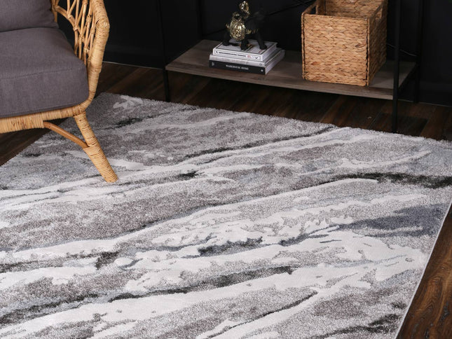 Century Gaius Grey Plush Rug