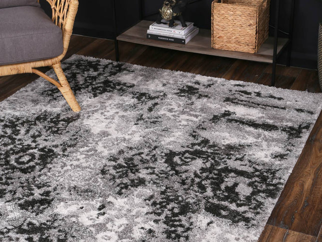 Century Nero Grey Plush Rug