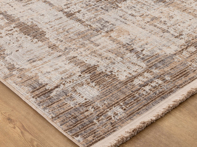 Cherie Distressed Look Watercolour Beige Grey Rug - CH08