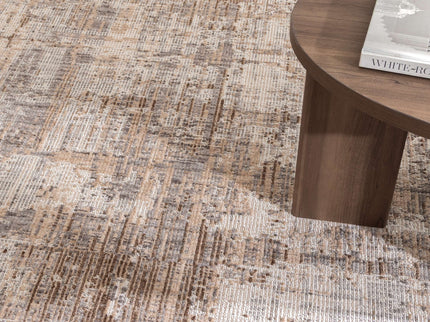 Cherie Distressed Look Watercolour Beige Grey Rug - CH08