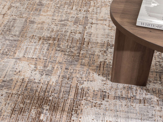 Cherie Distressed Look Watercolour Beige Grey Rug - CH08