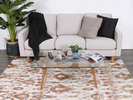 Chelsea Cream and Beige Geometric Ikat Rug