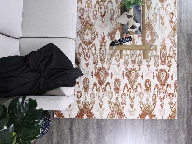 Chelsea Cream and Beige Geometric Ikat Rug