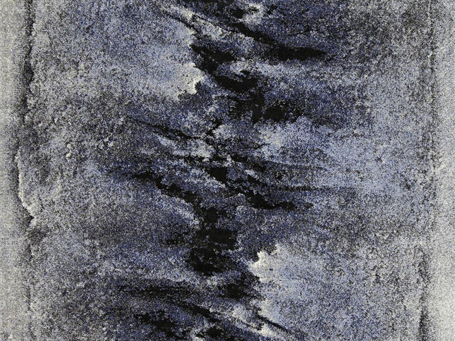 Chelsea Blue and Grey Abstract Bordered Modern Rug