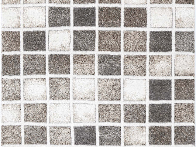 Chelsea Patchwork Grey and Beige Plush Rug