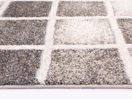 Chelsea Patchwork Grey and Beige Plush Rug