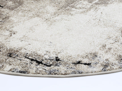 Chelsea Sandstone Grey and Beige Plush Round Rug