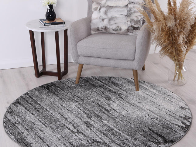 Chelsea Driftwood Grey Plush Round Rug