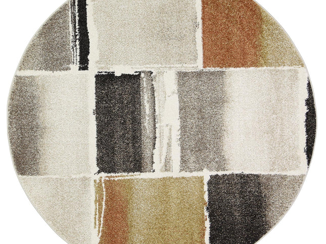 Chelsea Abstract Grey Plush Round Rug