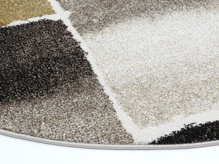 Chelsea Abstract Grey Plush Round Rug