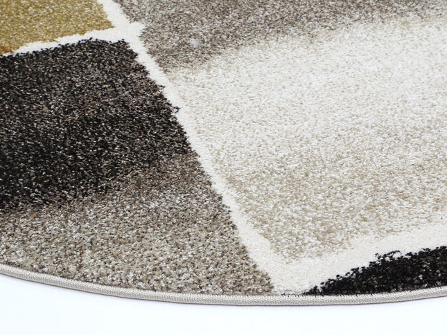 Chelsea Abstract Grey Plush Round Rug
