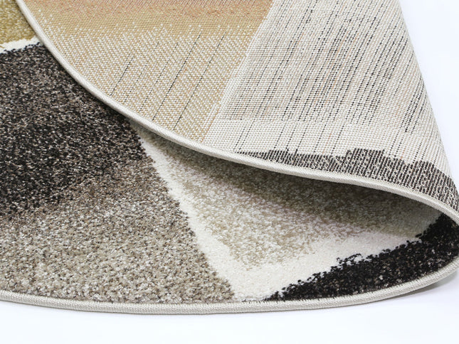 Chelsea Abstract Grey Plush Round Rug