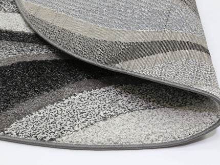 Chelsea Waves Grey Plush Round Rug