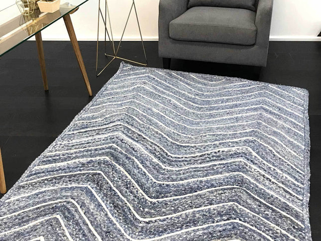 Artisan Blue Chevron Rug