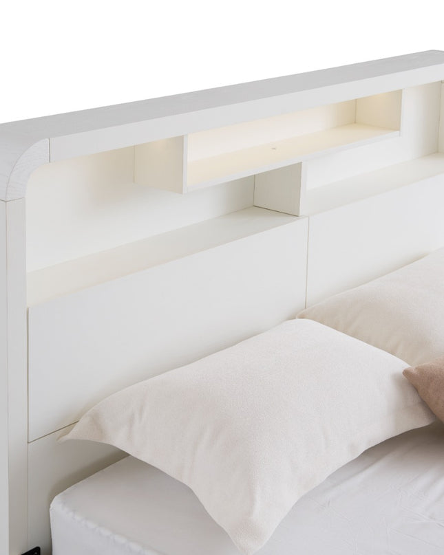 Costa Queen Bed - White Asg Grain