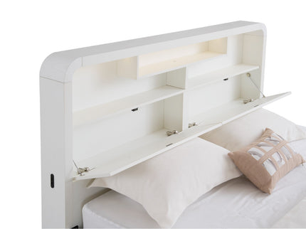 Costa King Bed - White Asg Grain