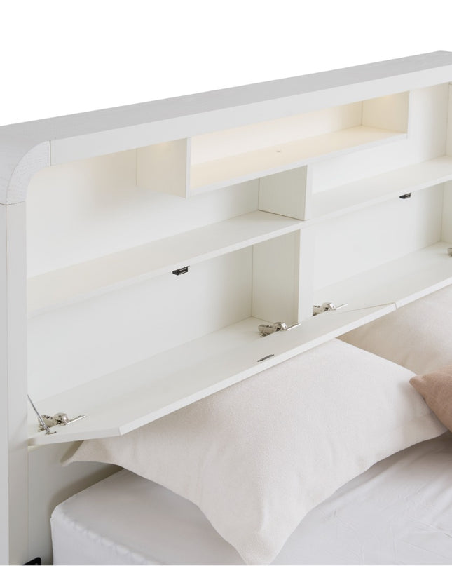 Costa Queen Bed - White Asg Grain