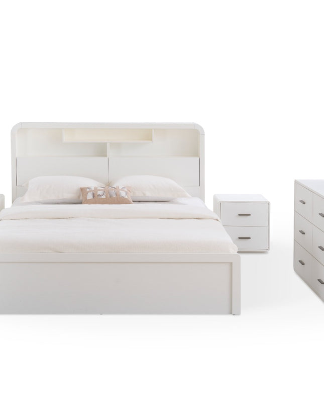Costa 5Pce King Bedroom Suite - White Asg Grain