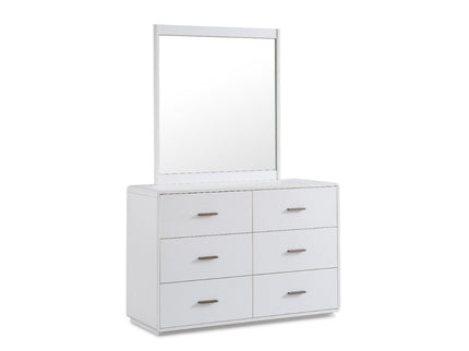 Costa Dresser & Mirror - White Asg Grain