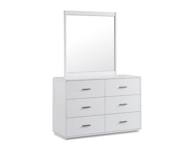 Costa Dresser & Mirror - White Asg Grain