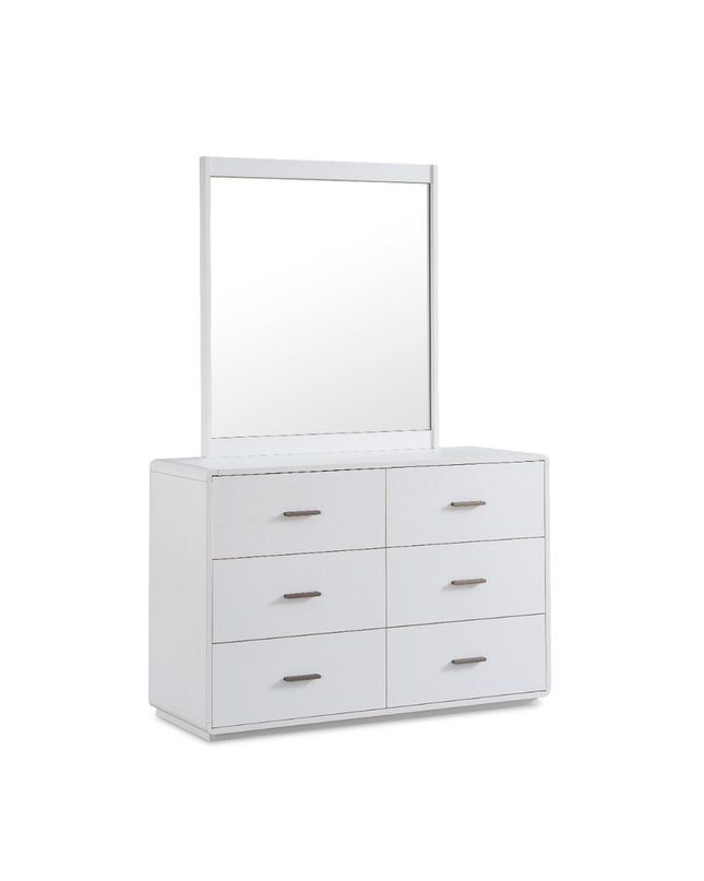 Costa Dresser & Mirror - White Asg Grain