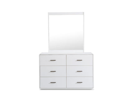 Costa Dresser & Mirror - White Asg Grain