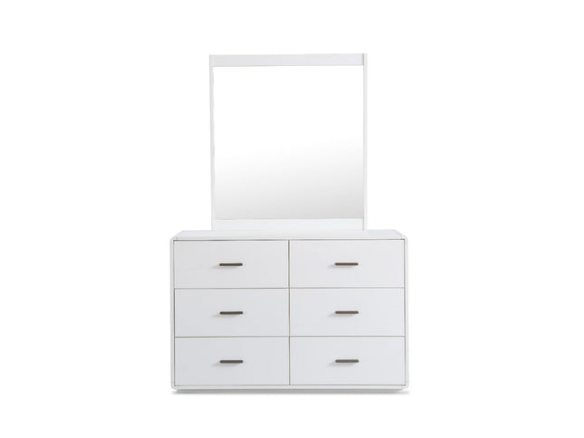 Costa Dresser & Mirror - White Asg Grain