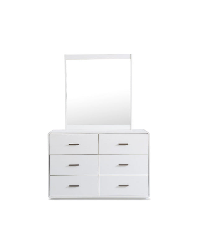 Costa Dresser & Mirror - White Asg Grain