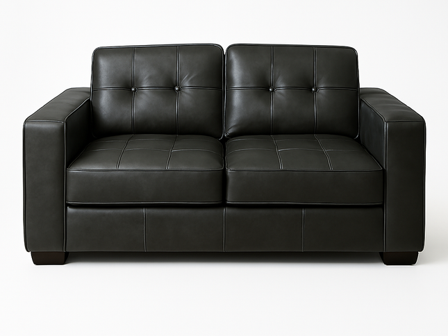Carly 2 Seater - Charcoal (Leather)