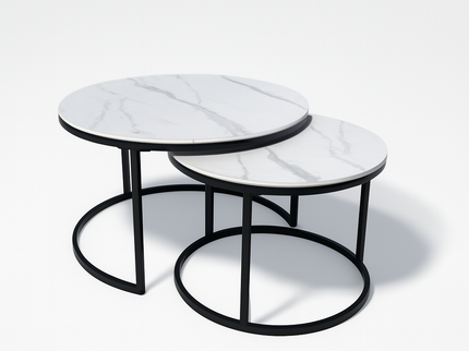 Cindy 2pce Coffee Table - White/black