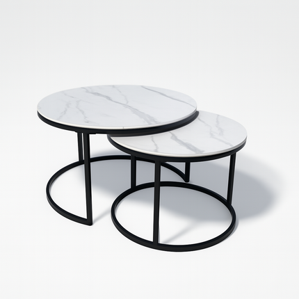 Cindy 2pce Coffee Table - White/black
