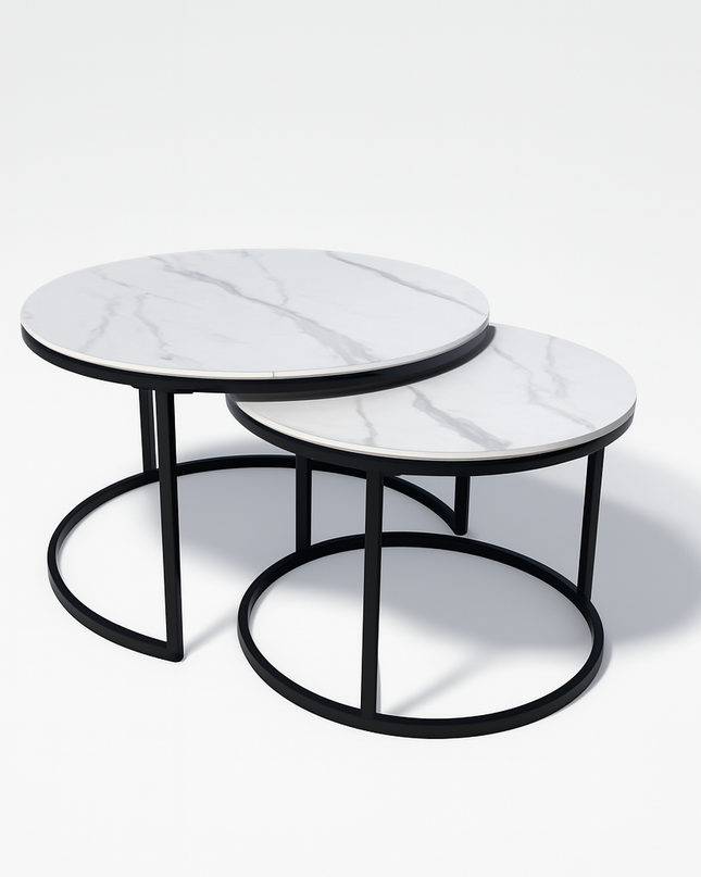 Cindy 2pce Coffee Table - White/black