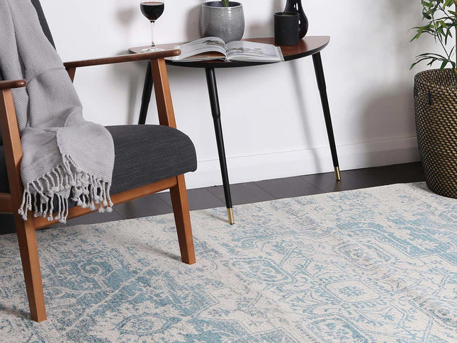 Delicate Audrey Ivory & Blue Rug