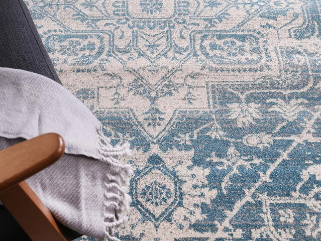 Delicate Audrey Ivory & Blue Rug