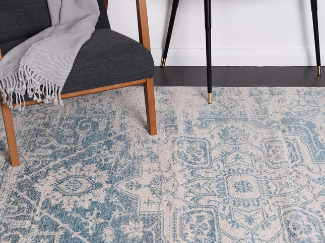 Delicate Audrey Ivory & Blue Rug