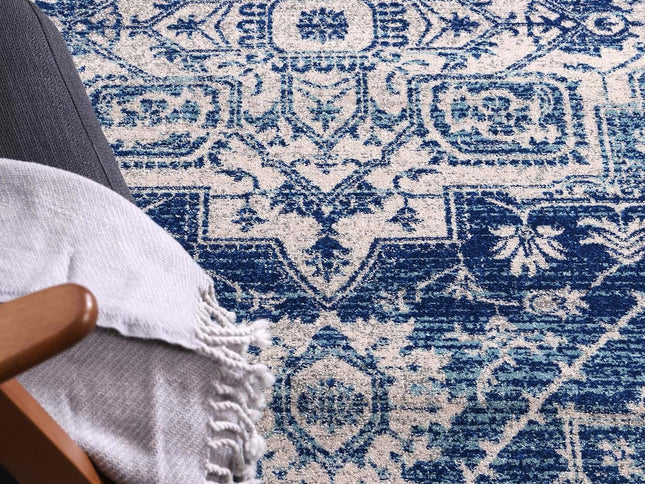 Delicate Audrey Ivory & Navy Rug