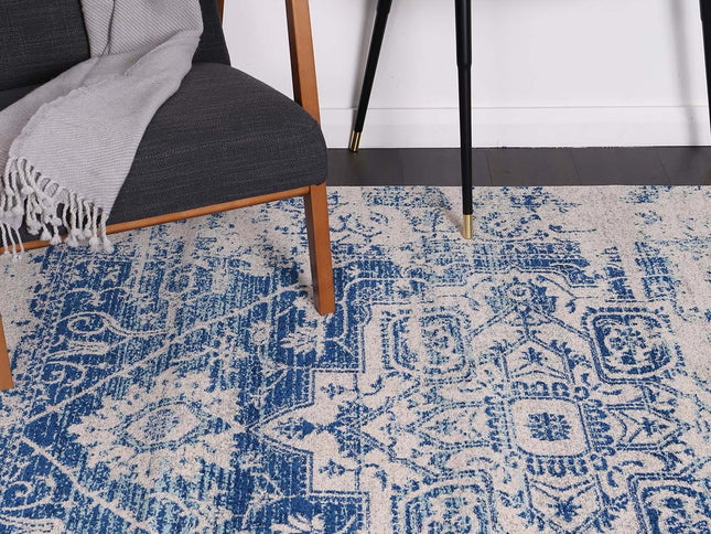 Delicate Audrey Ivory & Navy Rug