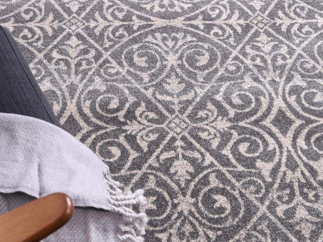 Delicate Katherine Grey & Ivory Rug
