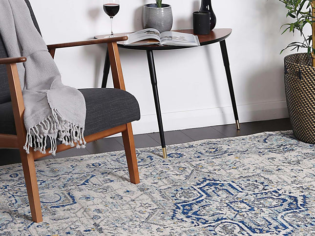 Delicate MeMontana Ivory & Blue Rug