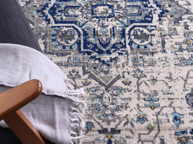 Delicate MeMontana Ivory & Blue Rug
