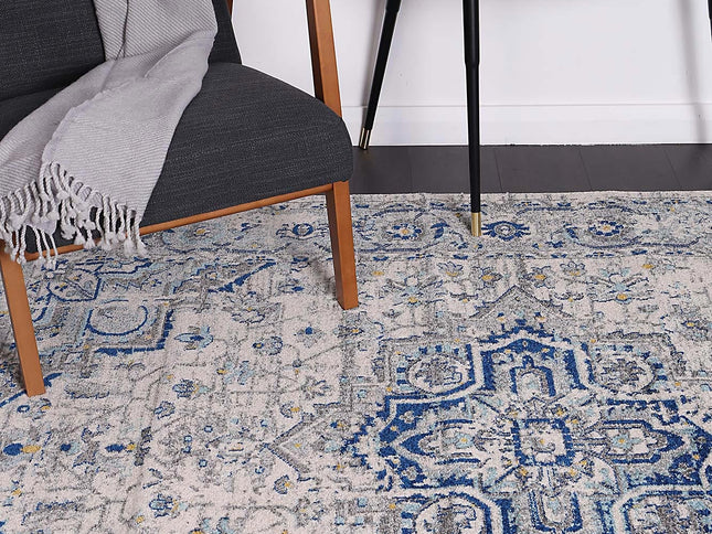 Delicate MeMontana Ivory & Blue Rug