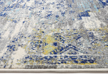 Delicate Faded Blue and Yellow Rug